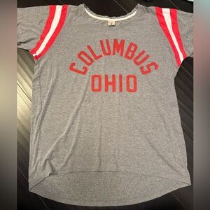 Gray Columbus Ohio T-Shirt with Red Accents homage large